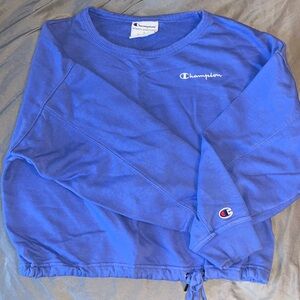 Blue cropped champion sweatshirt